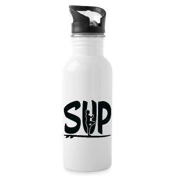 Yoga Meditation Spa Namaste Sup - Trinkflasche mit integriertem Trinkhalm - Weiß - Rechts