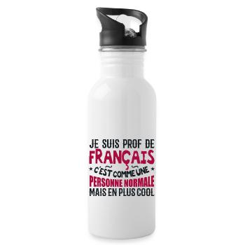 I am a French teacher - Water bottle with straw - white - Right