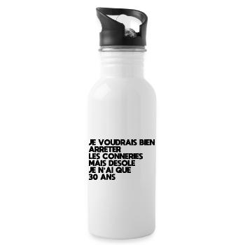 Sorry I'm only 30 years old - Water bottle with straw - white - Right