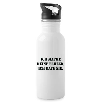 Funny Saying Picture Funny Humor Gift Idea - Water bottle with straw - white - Right