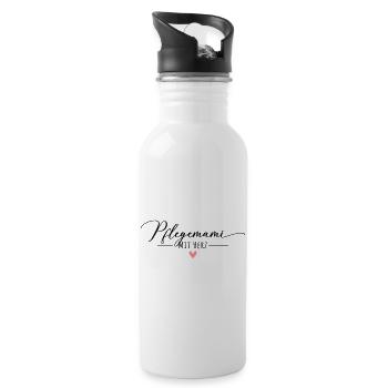 Pflegemami mit Herz Pflegemama - Trinkflasche mit integriertem Trinkhalm - Weiß - Rechts