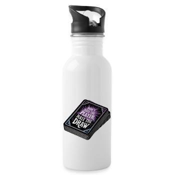Don’t hate the player, hate the draw - Water bottle with straw - white - Right