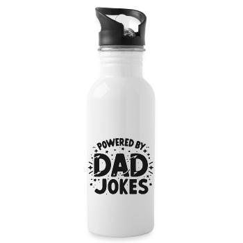 Propulsé par Dad Jokes - Gourde avec paille intégrée - blanc - Droite