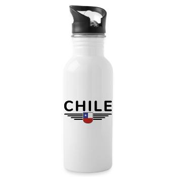 Chile Design – Pour les fans et les amoureux - Gourde avec paille intégrée - blanc - Droite