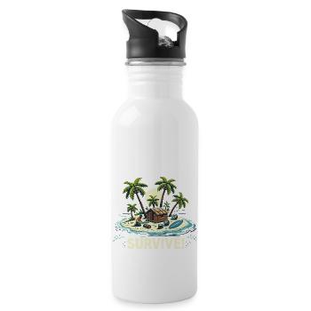 URLAUB AUF DER INSEL - Trinkflasche mit integriertem Trinkhalm - Weiß - Rechts