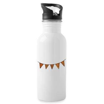Wimpelkette dreifarbig - Trinkflasche mit integriertem Trinkhalm - Weiß - Rechts