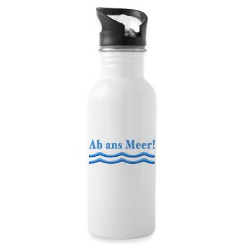 Ab ans meer - Trinkflasche mit integriertem Trinkhalm - Weiß - Rechts