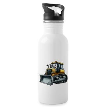 Bulldozer junior - Trinkflasche mit integriertem Trinkhalm - Weiß - Rechts