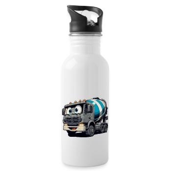 Zementmischer Junior - Trinkflasche mit integriertem Trinkhalm - Weiß - Rechts