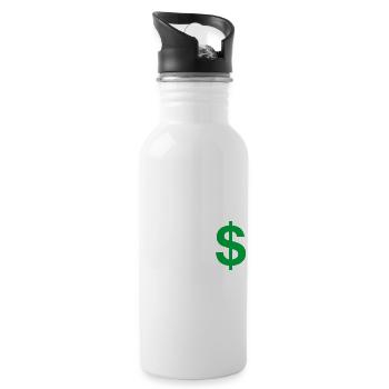 Buchstabe w Dollar - Trinkflasche mit integriertem Trinkhalm - Weiß - Rechts