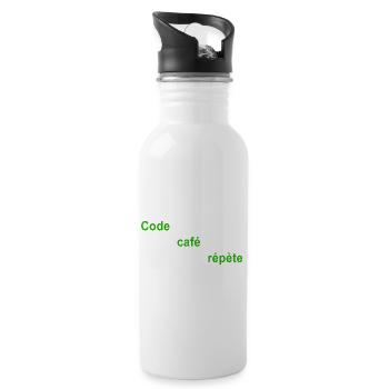 GEEK HUMOR LUSTIGER WITZ 2 - Trinkflasche mit integriertem Trinkhalm - Weiß - Rechts