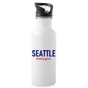 Seattle - Washington - USA - United States - Water bottle with straw - white - Right
