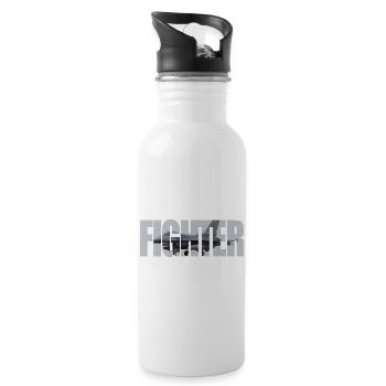 Fighter F-16 - Trinkflasche mit integriertem Trinkhalm - Weiß - Rechts