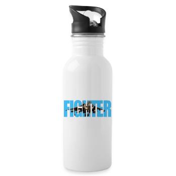 Fighter Harrier - Trinkflasche mit integriertem Trinkhalm - Weiß - Rechts
