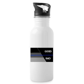 Shadow blueline good bad - Trinkflasche mit integriertem Trinkhalm - Weiß - Rechts