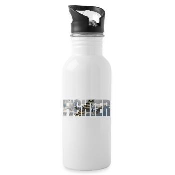 Fighter P-47 Thunderbolt - Trinkflasche mit integriertem Trinkhalm - Weiß - Rechts