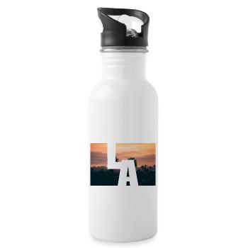 LA Los Angeles Sunset - Trinkflasche mit integriertem Trinkhalm - Weiß - Rechts