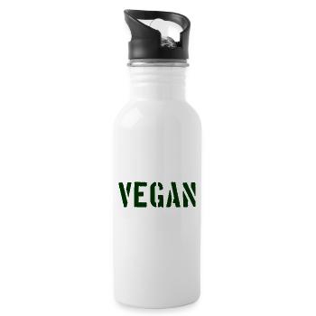 Végétalien - Veganerin - Veganer - Gourde avec paille intégrée - blanc - Droite