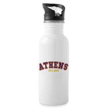 Athens Est.2005 - Water bottle with straw - white - Right