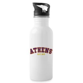 Athens Est.1975 - Water bottle with straw - white - Right