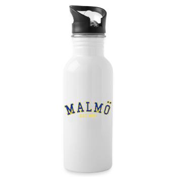 Malmö gegründet 1985 - Trinkflasche mit integriertem Trinkhalm - Weiß - Rechts