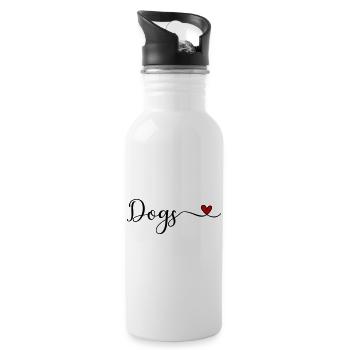 Hund - Trinkflasche mit integriertem Trinkhalm - Weiß - Rechts