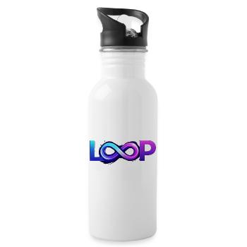 Neon Loop Infinity - Water bottle with straw - white - Right