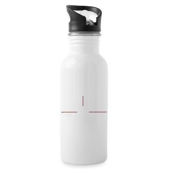 Graphique minimaliste à la ligne rouge - Gourde avec paille intégrée - blanc - Droite
