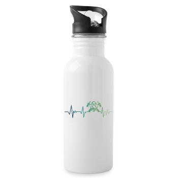 firefighter heartbeat firefighter - Water bottle with straw - white - Right