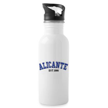 Alicante gegründet 1986 - Trinkflasche mit integriertem Trinkhalm - Weiß - Rechts