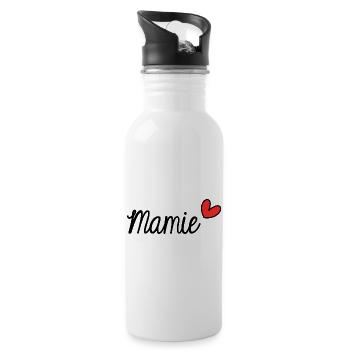 OMA. MAMA. OMA. MUTTERTAG - Trinkflasche mit integriertem Trinkhalm - Weiß - Rechts