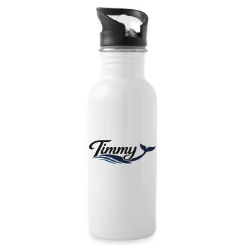 Timmy Wal Ondes typographiques - Gourde avec paille intégrée - blanc - Droite