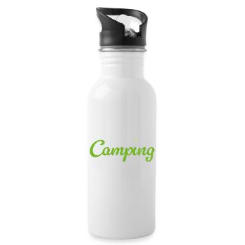 Citations de camping-campeur de fleurs de camping Vie estivale en van de loisir - Gourde avec paille intégrée - blanc - Droite