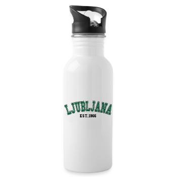 Ljubljana Est. 1966 - Water bottle with straw - white - Right