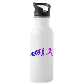 Geschenkidee für eine Running mit Running - Trinkflasche mit integriertem Trinkhalm - Weiß - Rechts