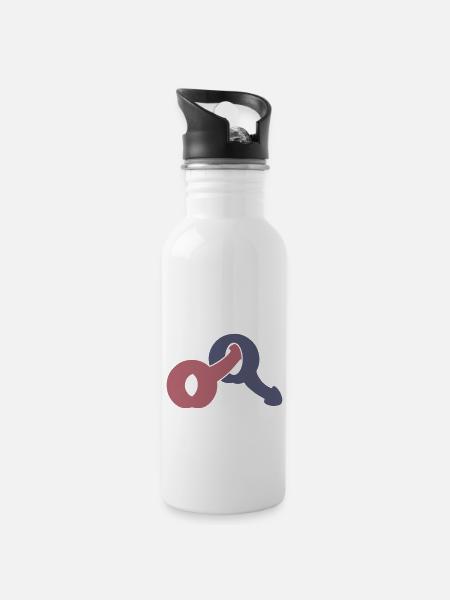 mann : mann v2 - Trinkflasche mit integriertem Trinkhalm - Weiß