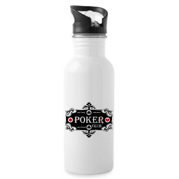 poker club - Water bottle with straw - white - Right