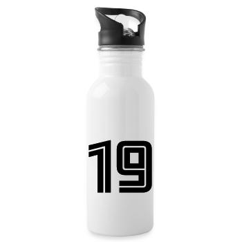 19 - Trinkflasche mit integriertem Trinkhalm - Weiß - Rechts