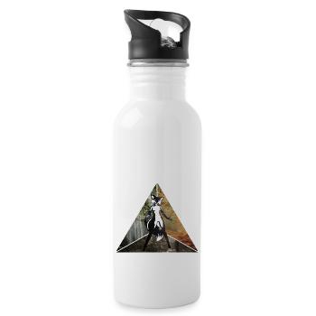 sexy fox in triangle - Water bottle with straw - white - Right