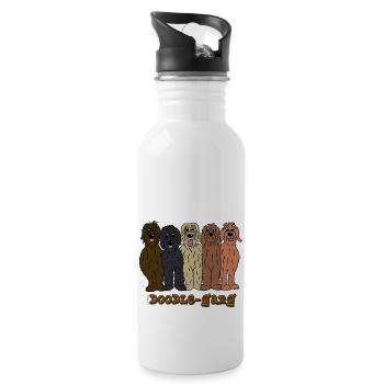 Doodle Gang - Trinkflasche mit integriertem Trinkhalm - Weiß - Rechts