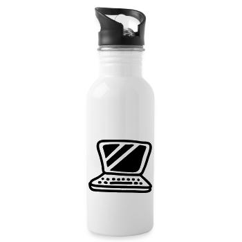 Laptop - Line - Water bottle with straw - white - Right