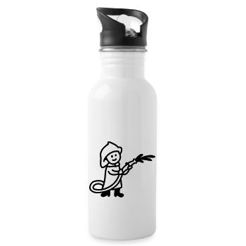 Fireman - line - Water bottle with straw - white - Right