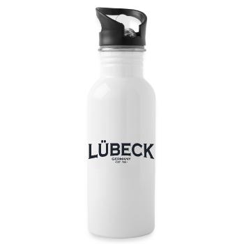 Lübeck - Trinkflasche mit integriertem Trinkhalm - Weiß - Rechts