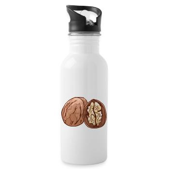 Real walnut nuts nut walnutwalnuts - Water bottle with straw - white - Right