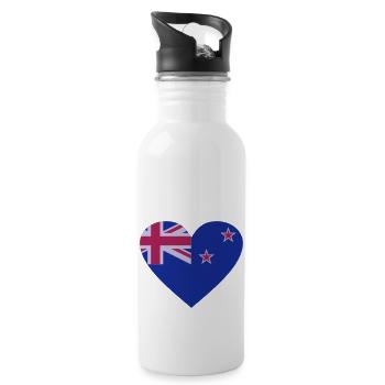 Neuseeland - Trinkflasche mit integriertem Trinkhalm - Weiß - Rechts