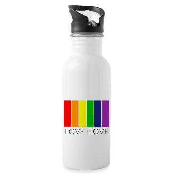 Love is Love Rainbow Flag - Water bottle with straw - white - Right