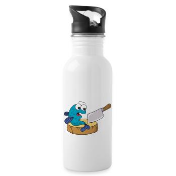 Couteau à poisson - Gourde avec paille intégrée - blanc - Droite