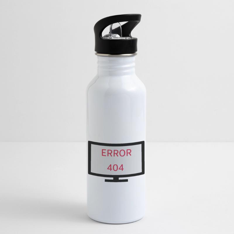 Computer Error 404 Water bottle with straw
