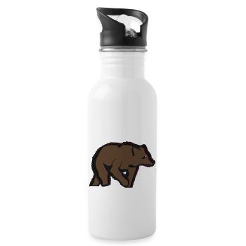 Braunbär Teddybär tierisch Grizzly Bär Geschenkide - Trinkflasche mit integriertem Trinkhalm - Weiß - Rechts