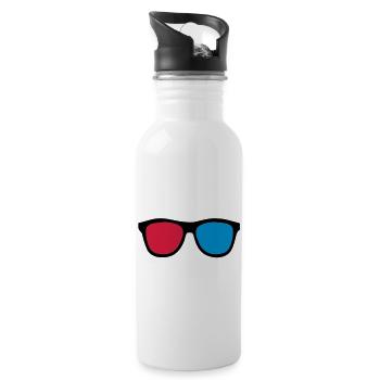 3D-Brillen - Trinkflasche mit integriertem Trinkhalm - Weiß - Rechts